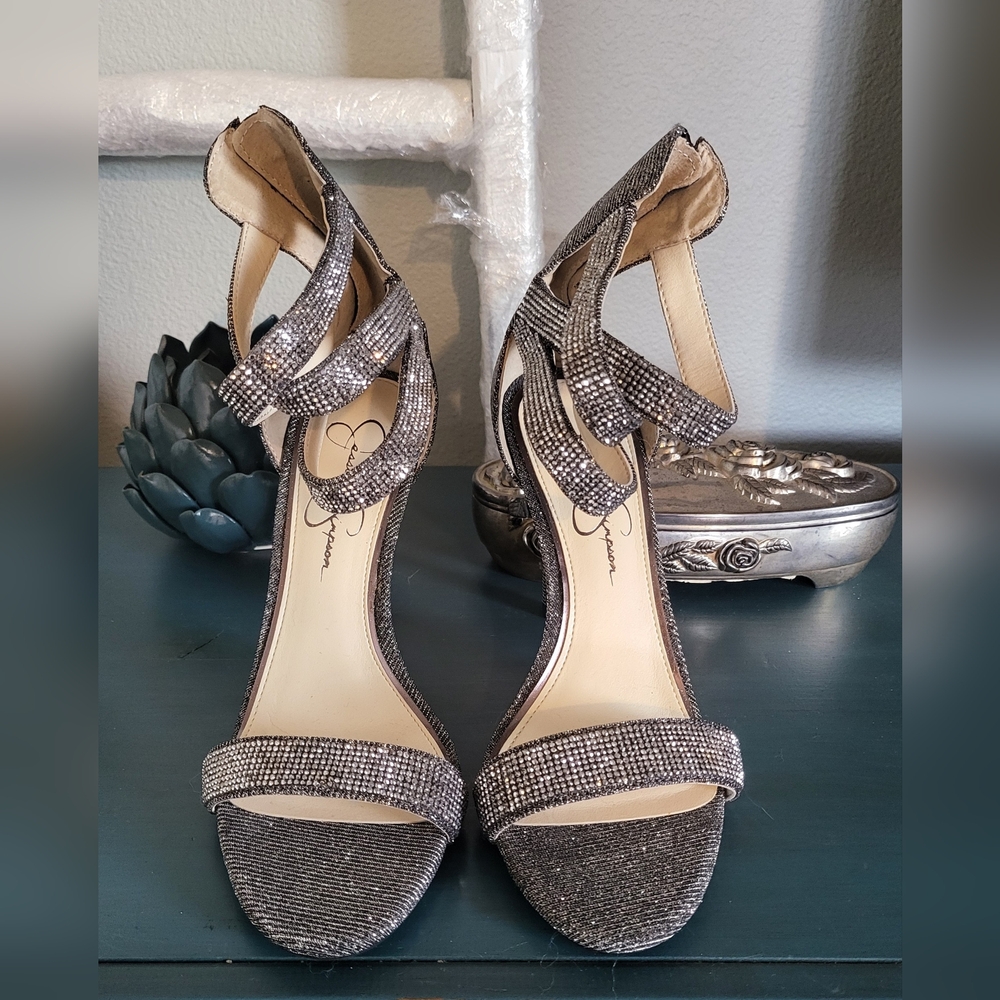 Jessica Simpson Silver Strappy Heels